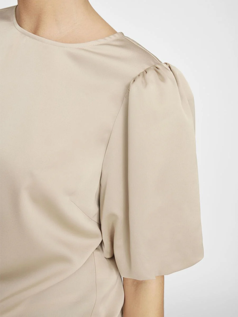 Vanessa Puff Sleeve Top (Cement) - Image 5