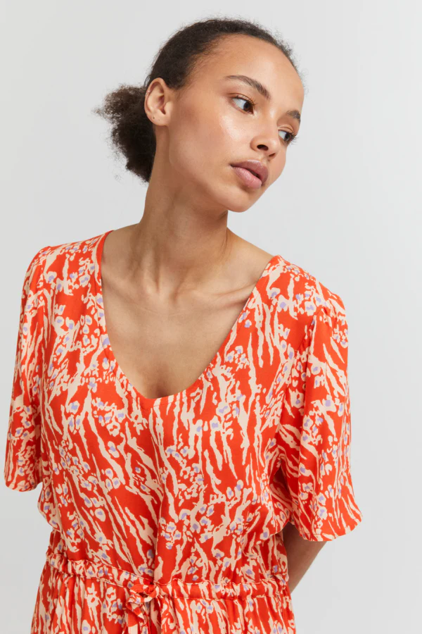 Vera Dress (Mandarin Red) - Image 3