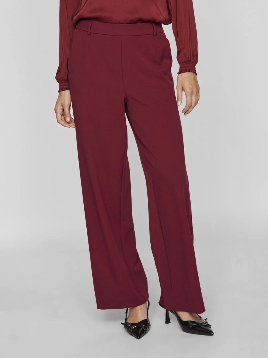 Vera Wide Leg Pants (Cabernet) - Image 3