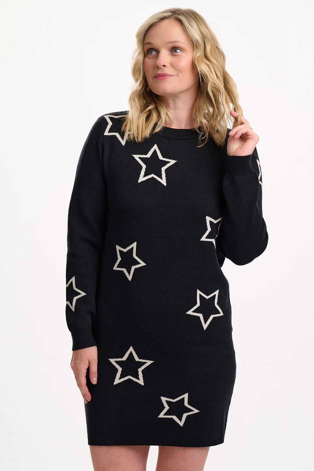 Verity Knit Dress (Black/Stars) - Image 2