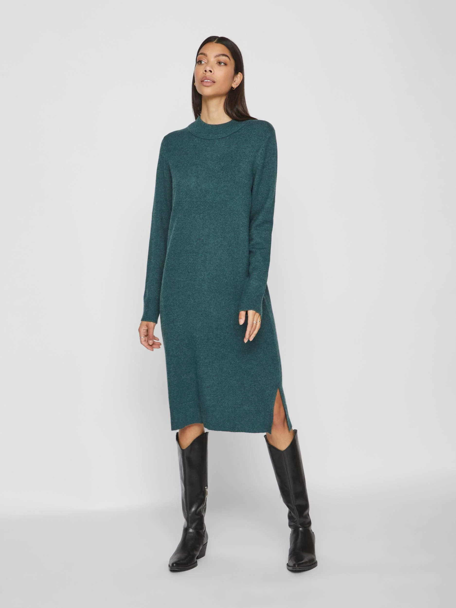 VERONICA CREW NECK MIDI DRESS (PONDEROSA PINE/DARK) - Image 2