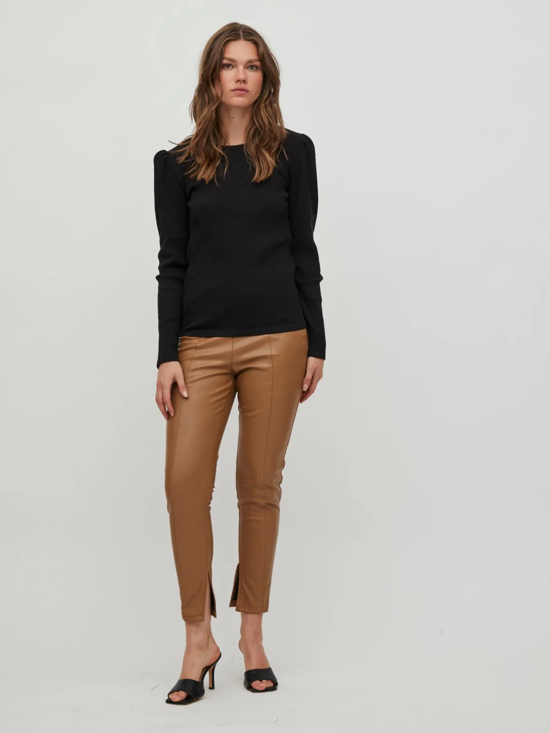 Vibalou Puff Sleeve Top (Black) - Image 2
