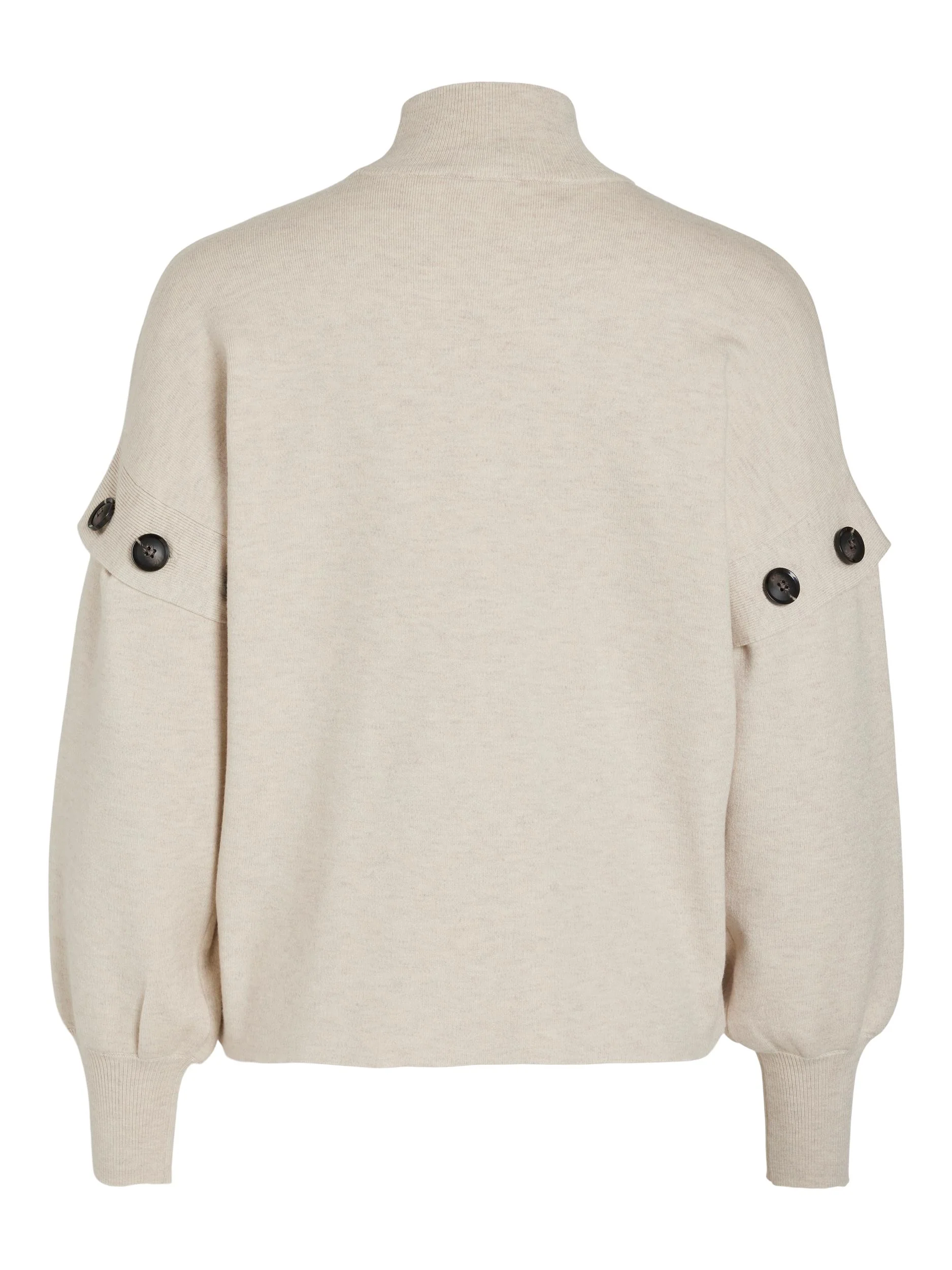 VICKI BUTTON DETAIL KNIT JUMPER (LIGHT NATURAL) - Image 3