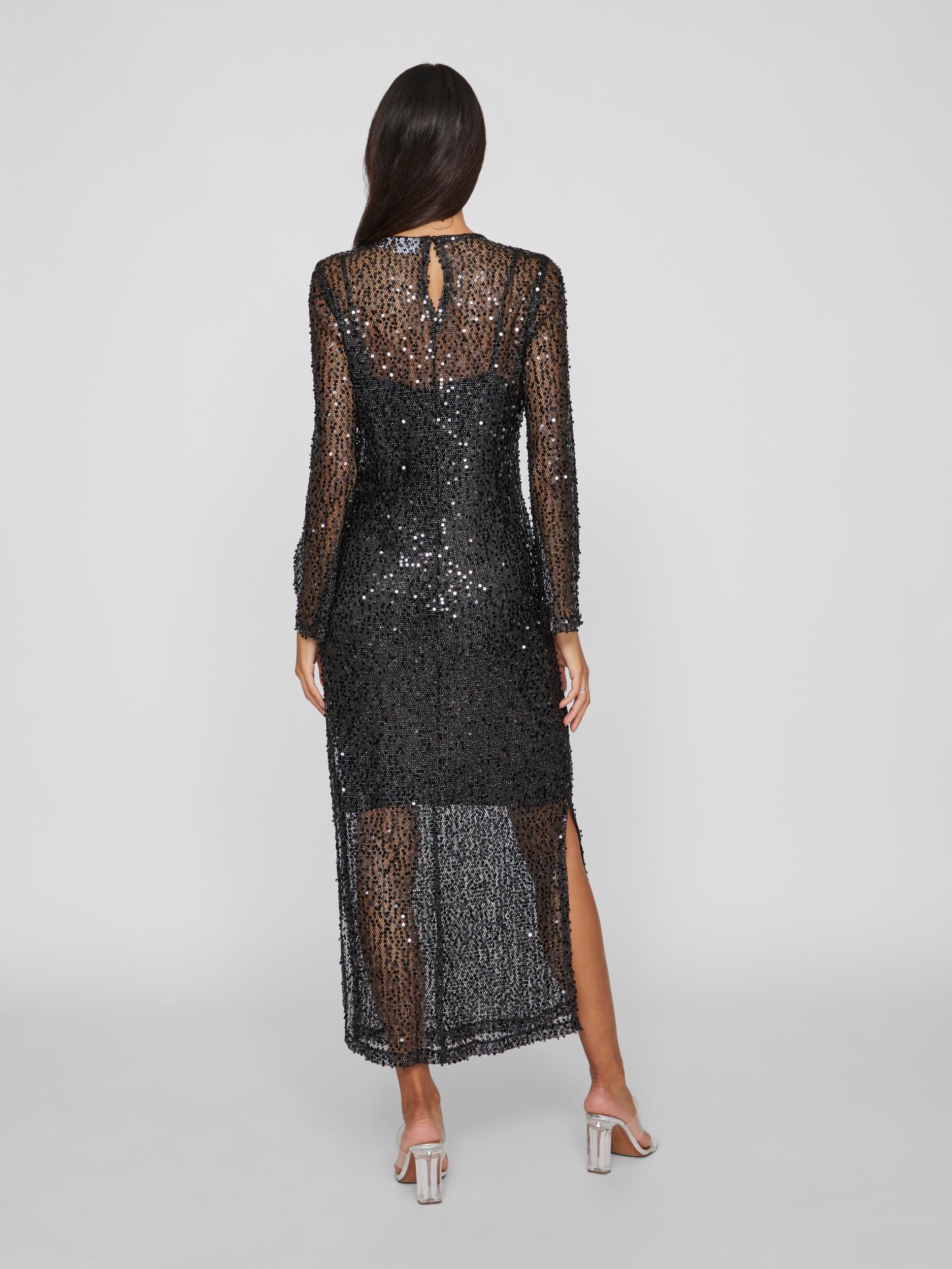 VIDANCE SEQUIN MAXI DRESS (BLACK) - Image 4