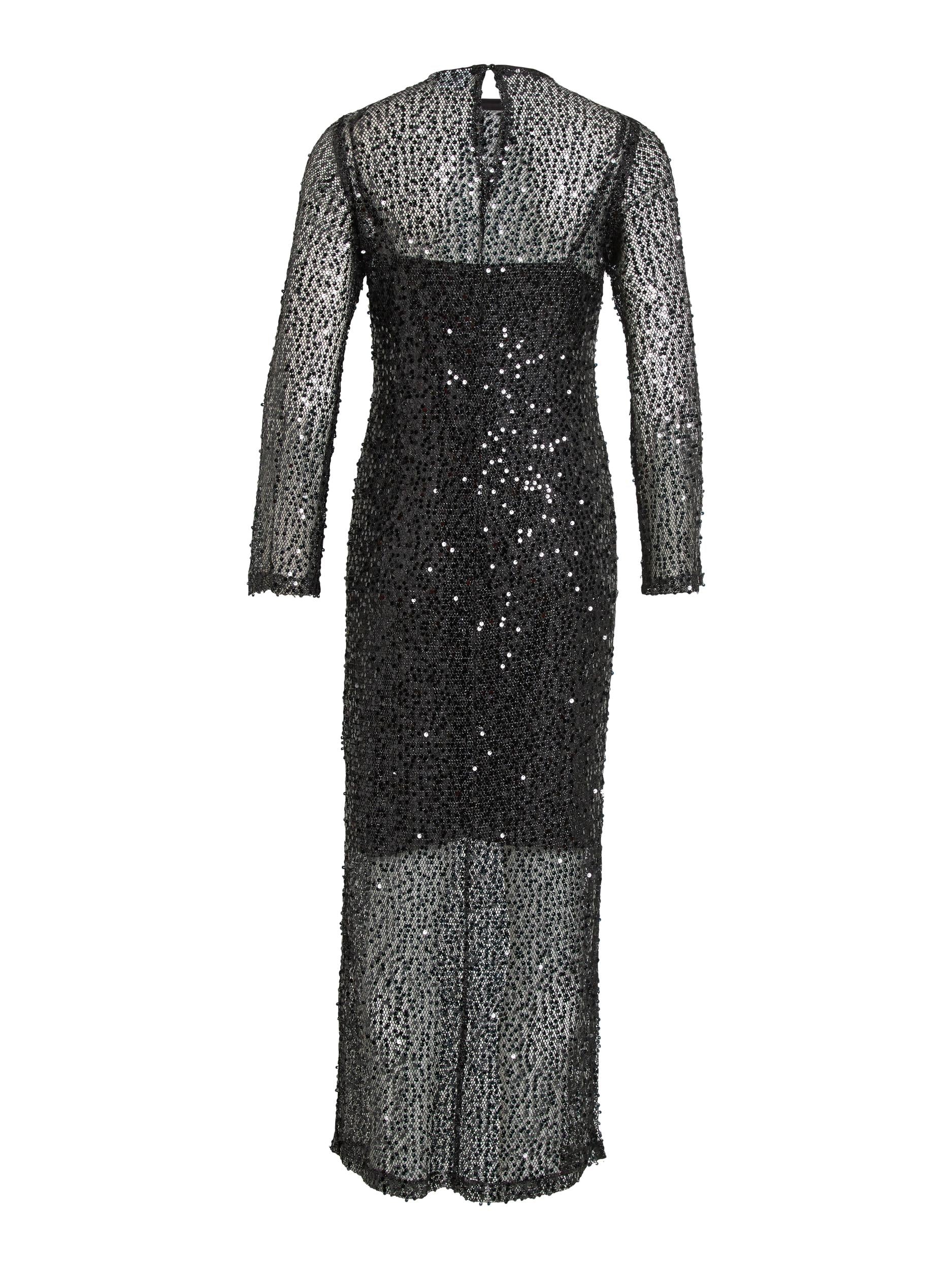 VIDANCE SEQUIN MAXI DRESS (BLACK) - Image 6