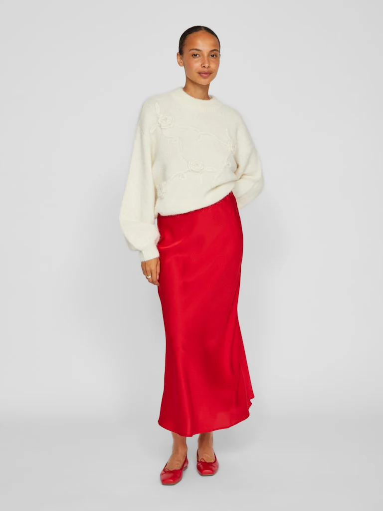Vielette High Waisted Maxi Skirt (Barbados Cherry) - Image 3