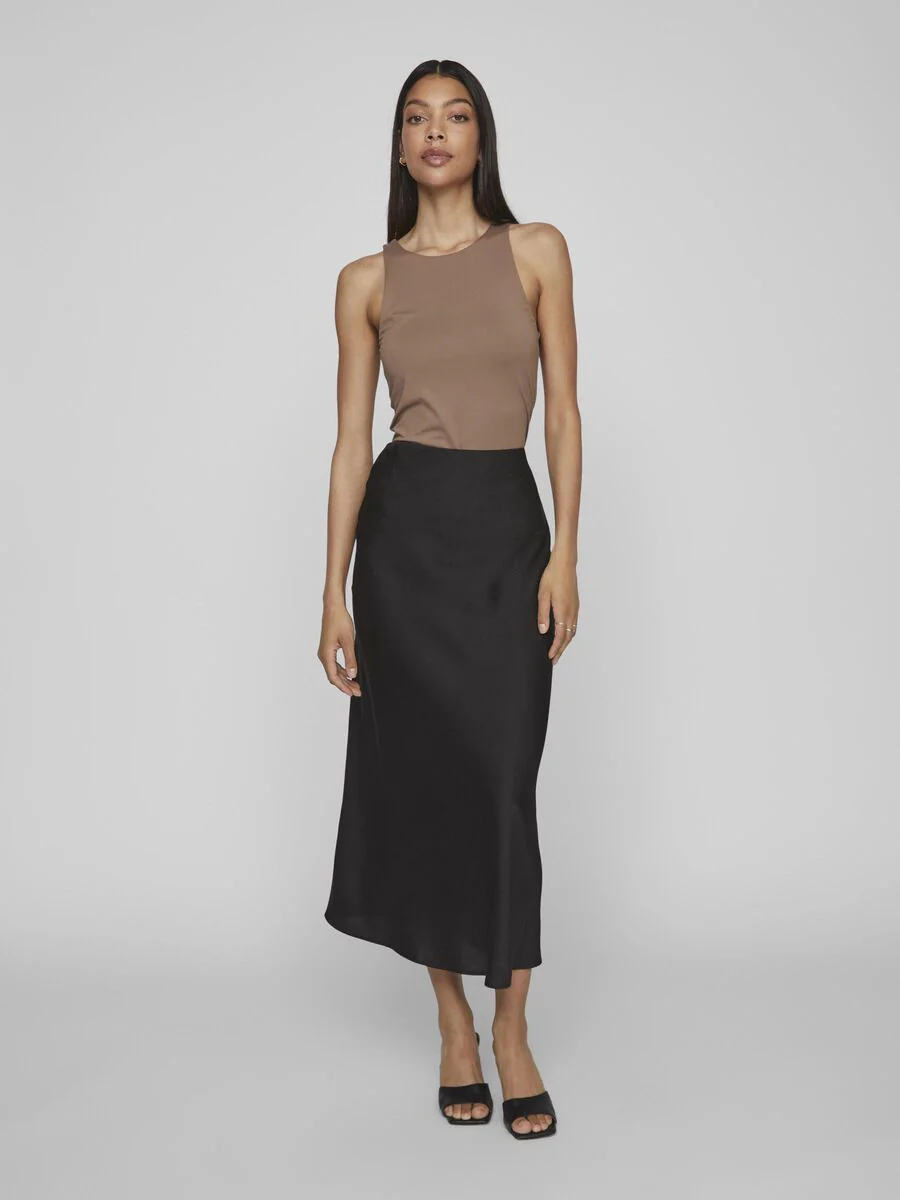 Vielette High Waisted Maxi Skirt (Black) - Image 4