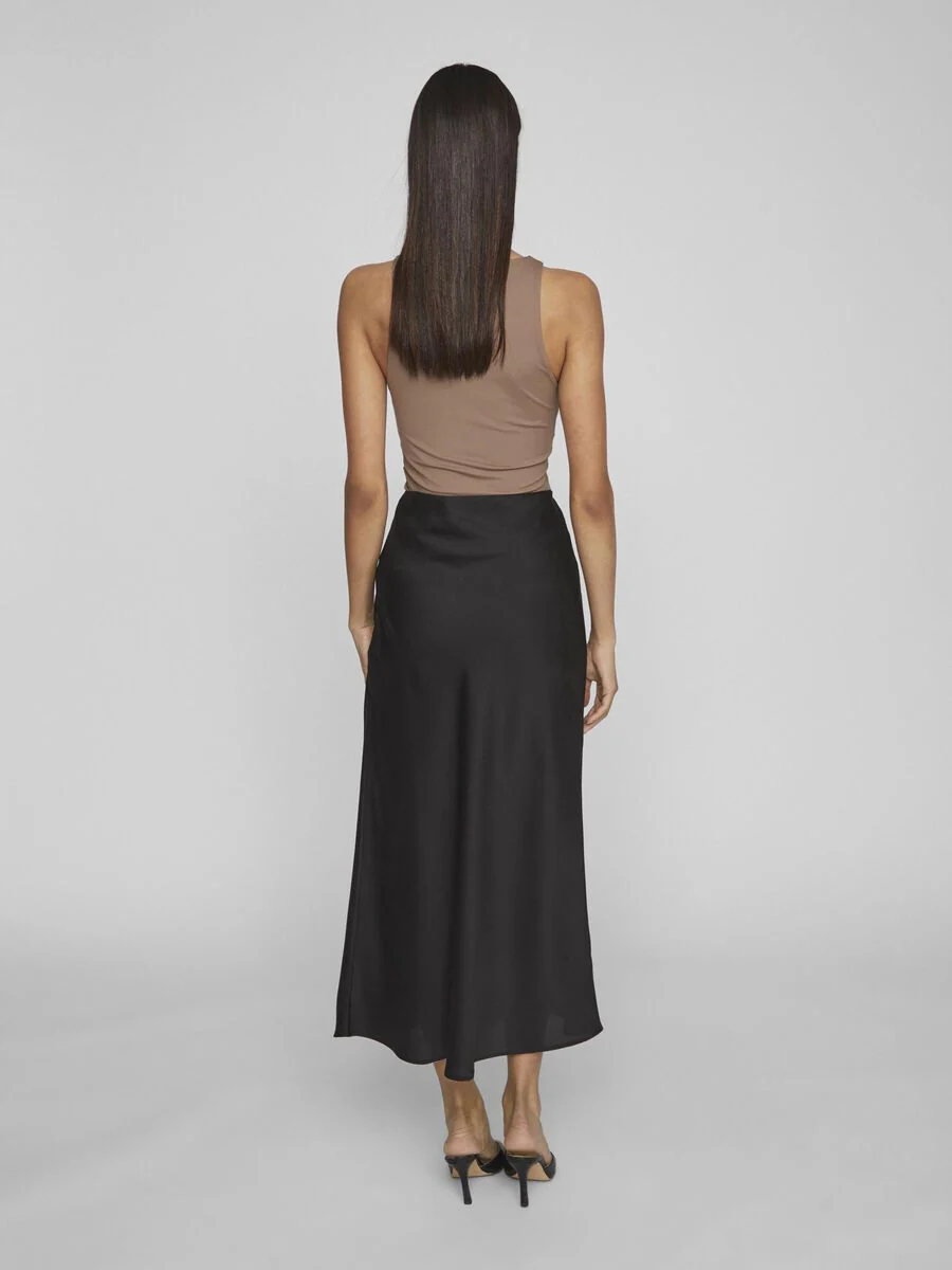 Vielette High Waisted Maxi Skirt (Black) - Image 7