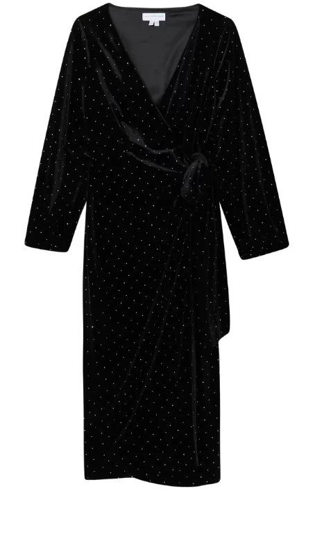 Vienna Velvet Midi Dress (Black) - Image 7