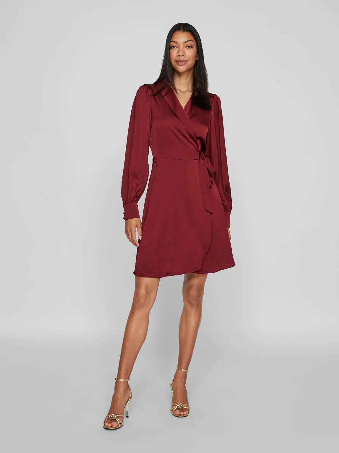 Vienna Wrap Dress (Cabernet) - Image 3