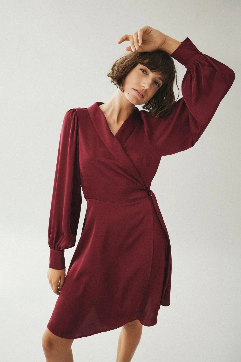 Vienna Wrap Dress (Cabernet) - Image 4