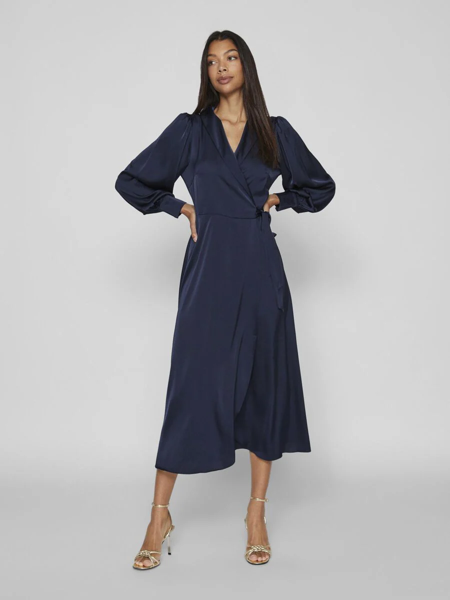 Vienna Wrap Dress (Navy) - Image 2