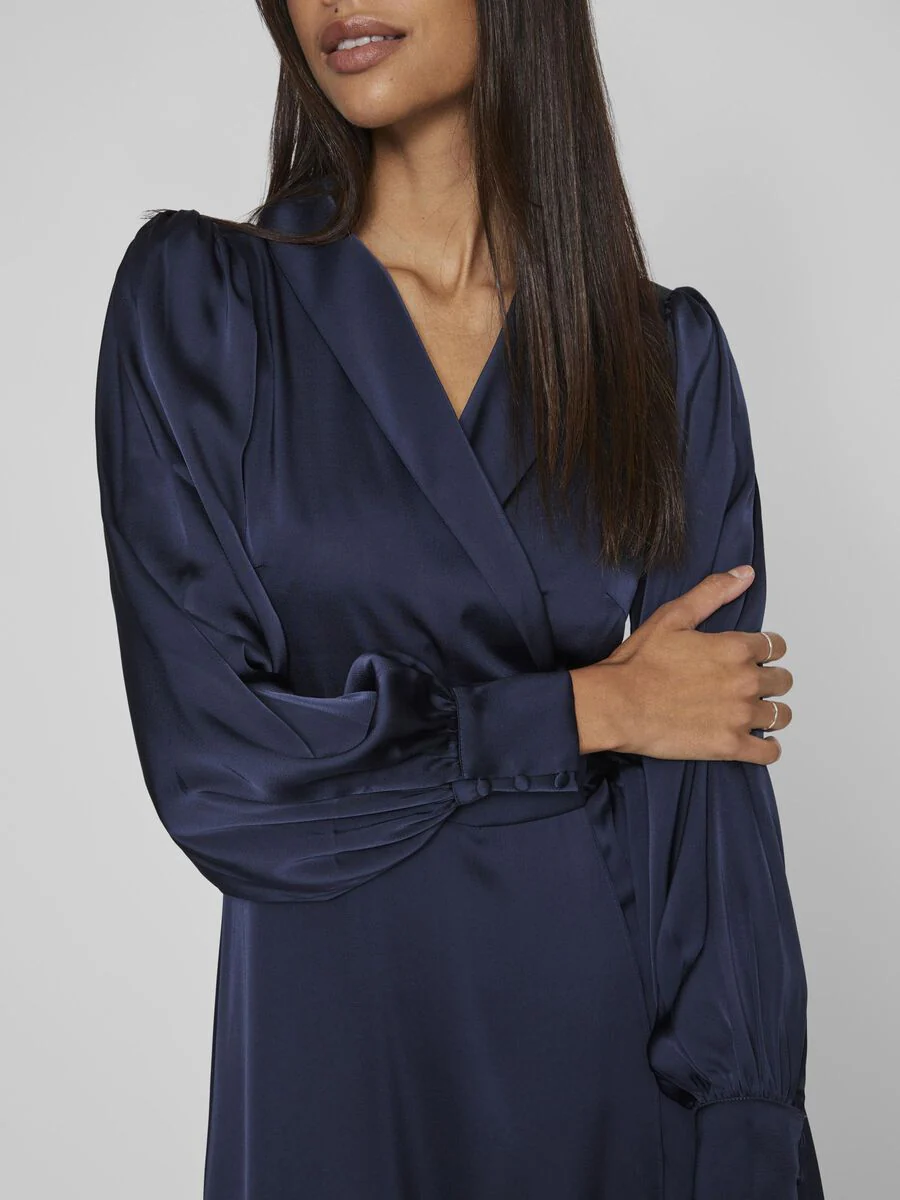Vienna Wrap Dress (Navy) - Image 4
