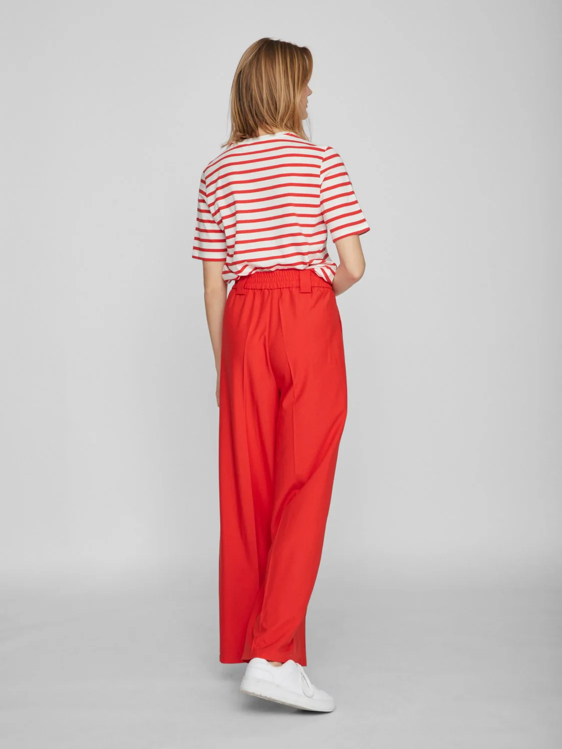 VIFINE HIGH-WAIST WIDE LEG PANTS (FLAME SCARLET) - Image 3