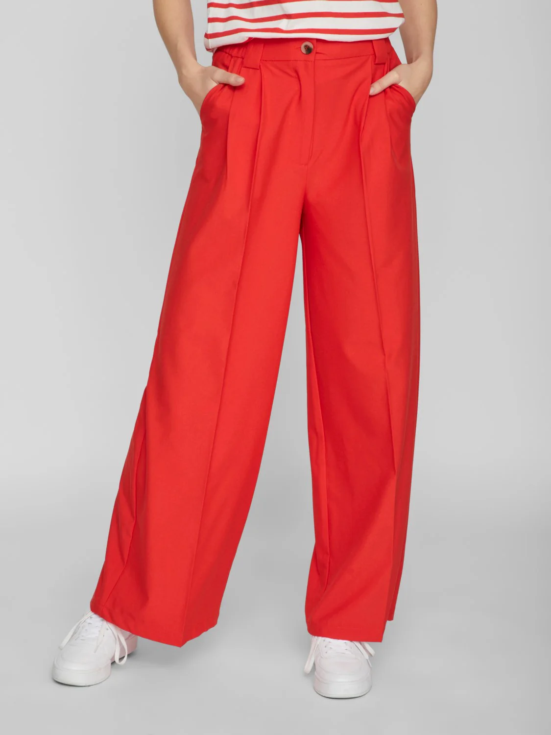VIFINE HIGH-WAIST WIDE LEG PANTS (FLAME SCARLET) - Image 4
