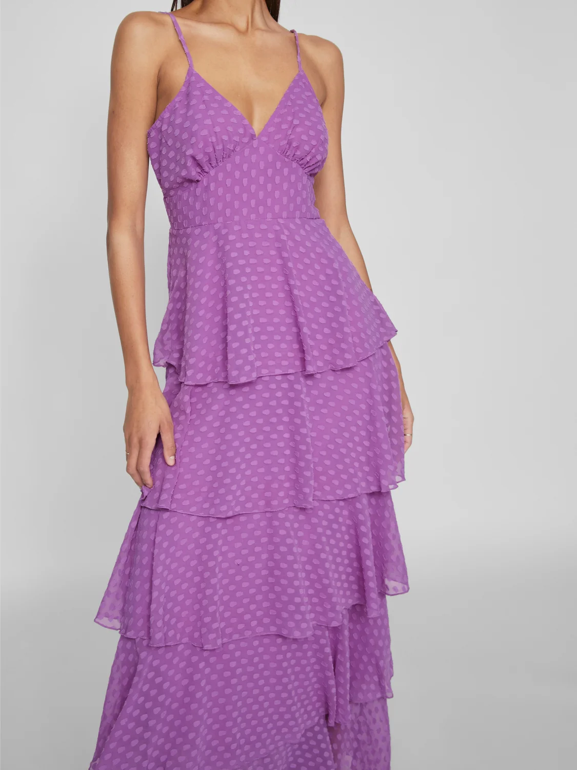 Vika Maxi Flounce Dress (Dewberry) - Image 3
