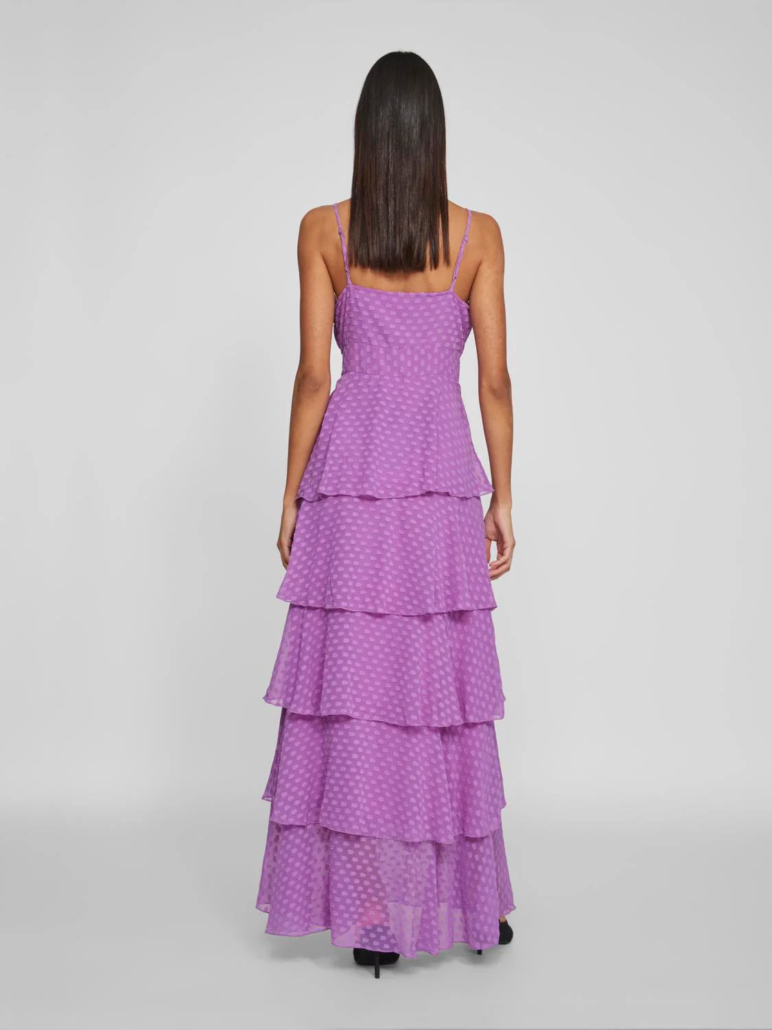 Vika Maxi Flounce Dress (Dewberry) - Image 4