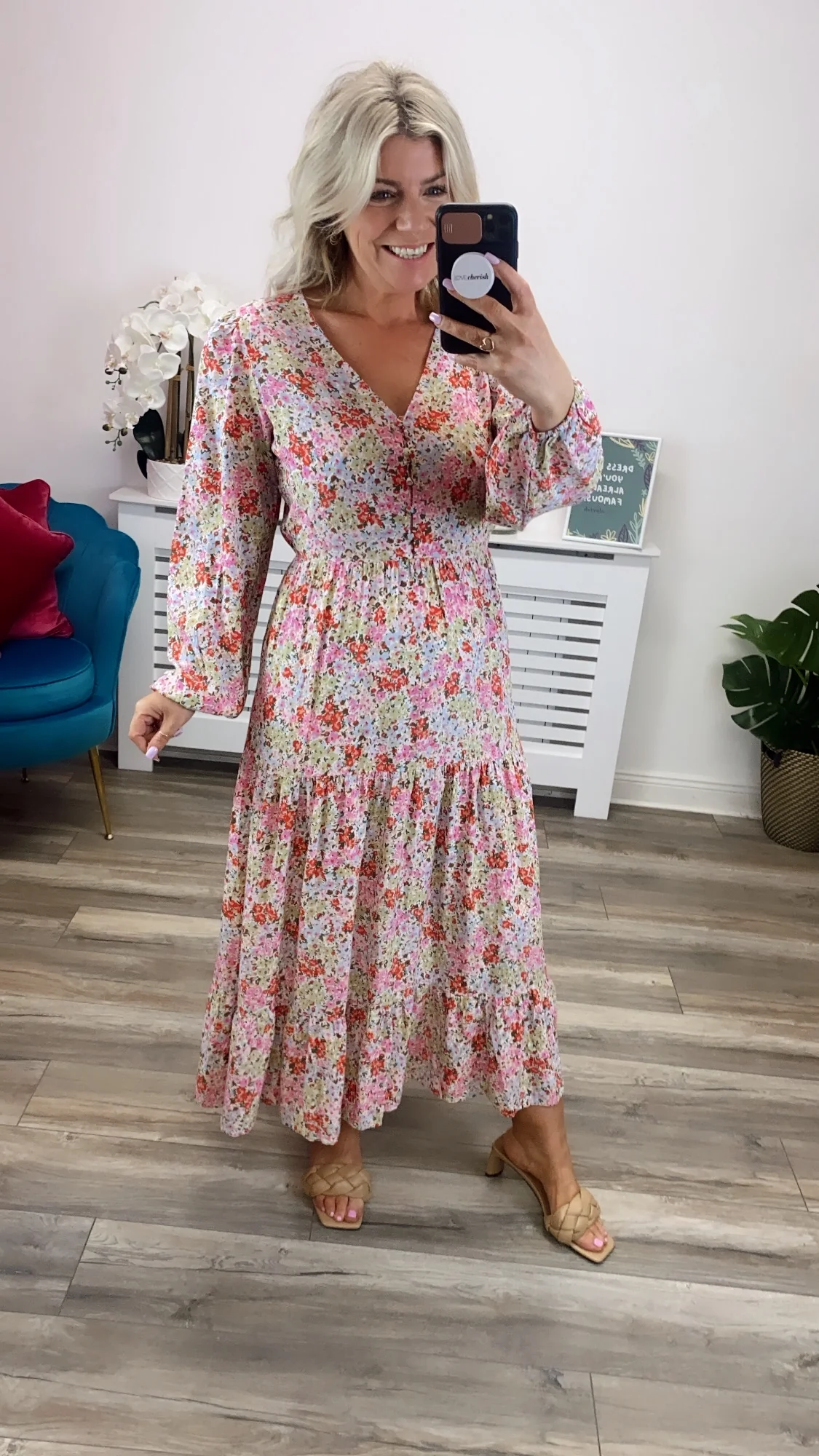Vikikki V-Neck Midi Dress (Multi) - Image 2