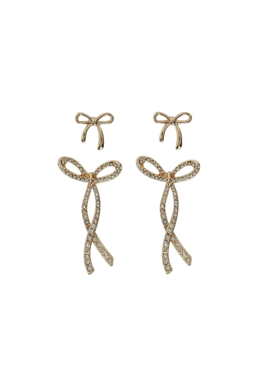 Vikyzer 2 Pack Bow Earring (Gold)