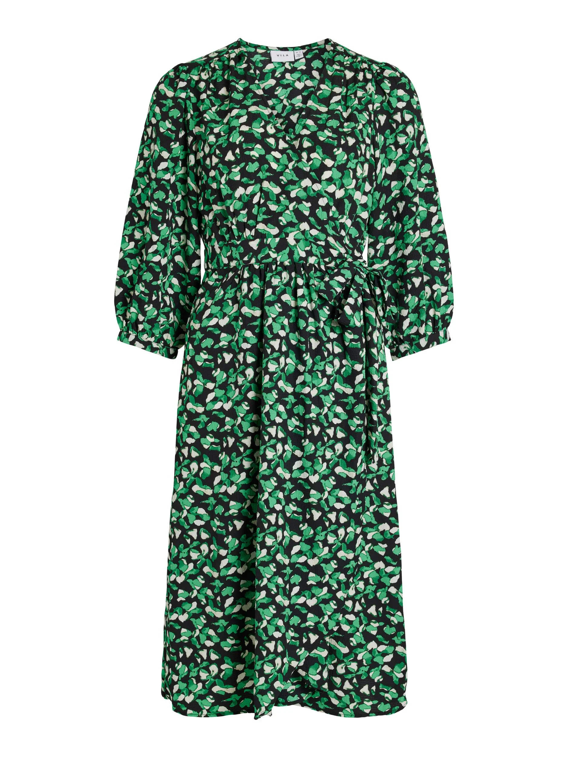 VIMEDA MIDI DRESS (BLACK/ GREEN) - Image 3