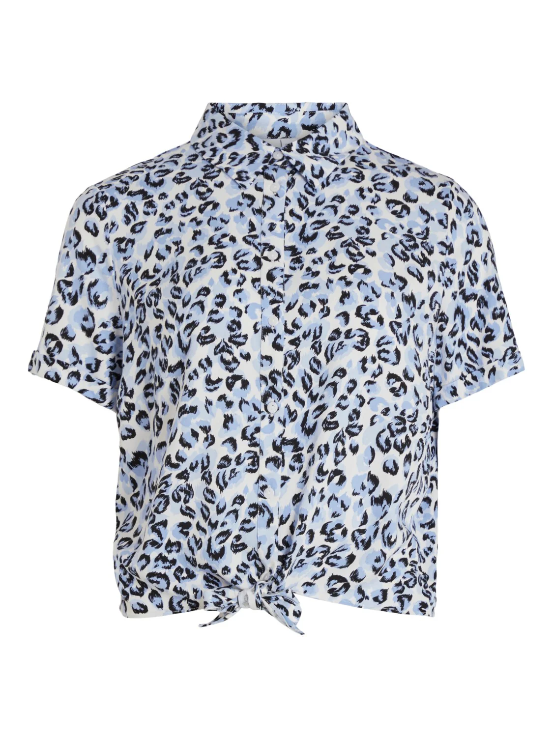 Vimoras Tie Waist Shirt (Blue Leopard) - Image 6