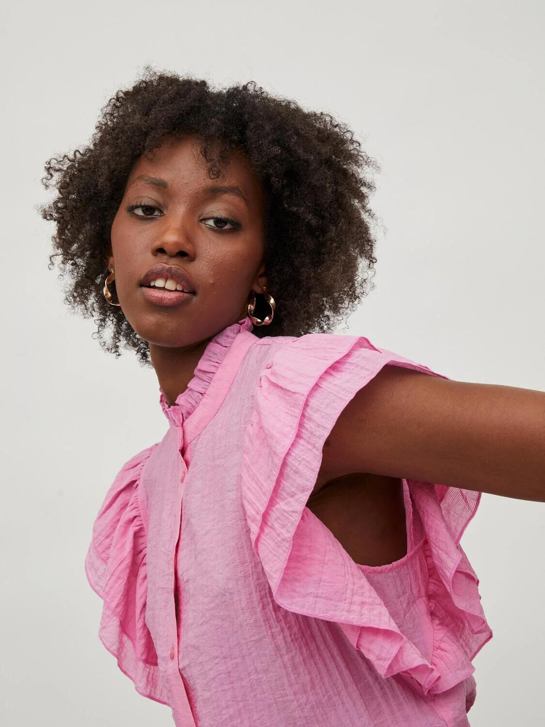 Vinillie Flounce Shirt (Pink) - Image 3