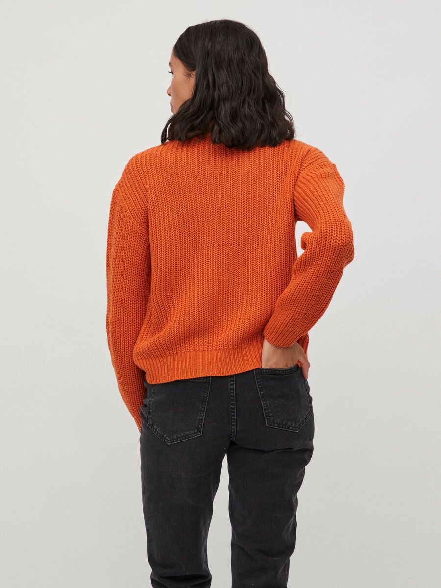 Vioa High Neck Jumper (Burnt Orange) - Image 2