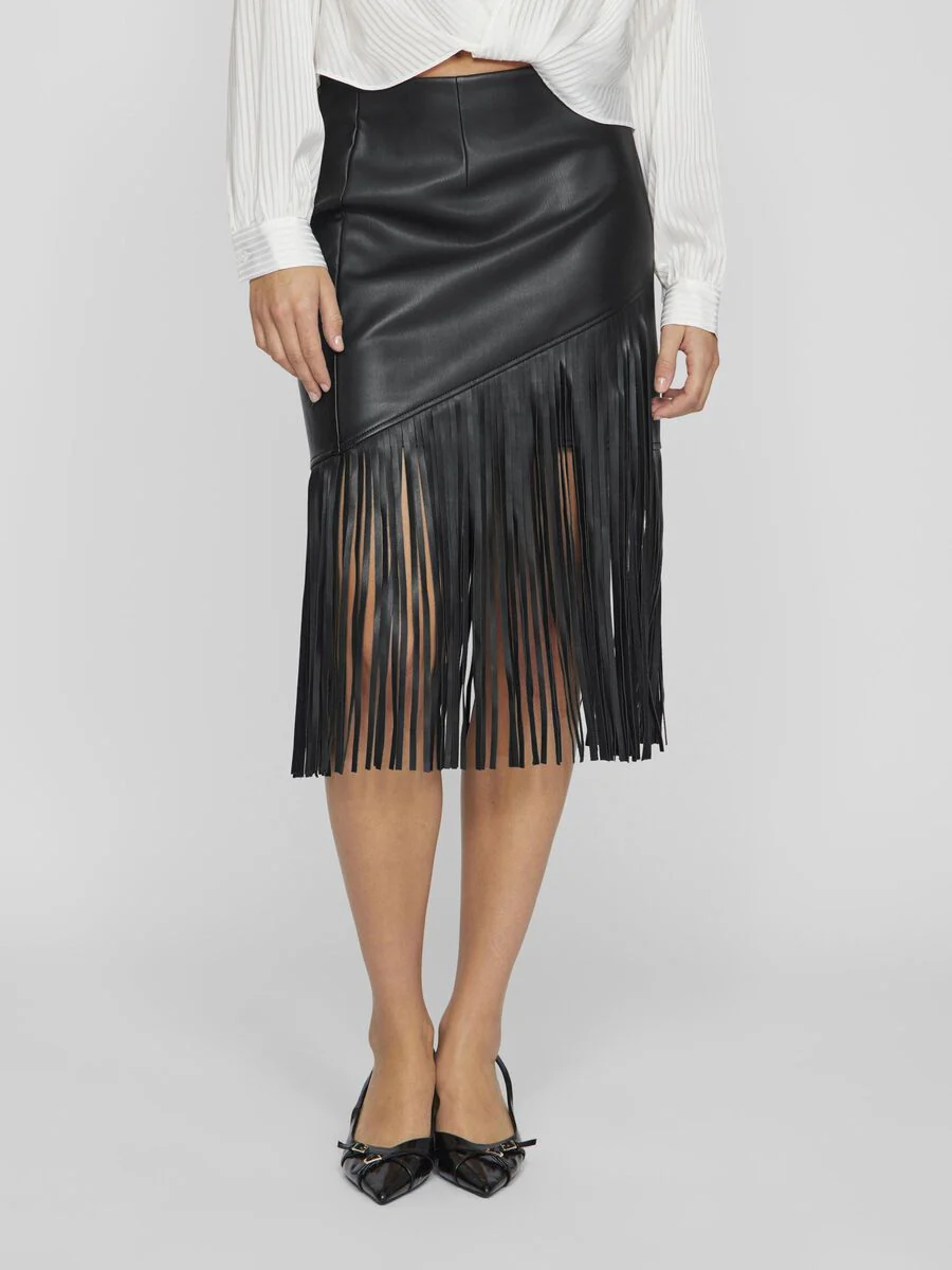 Vipen Coated Frill Skirt (Black Beauty) - Image 2