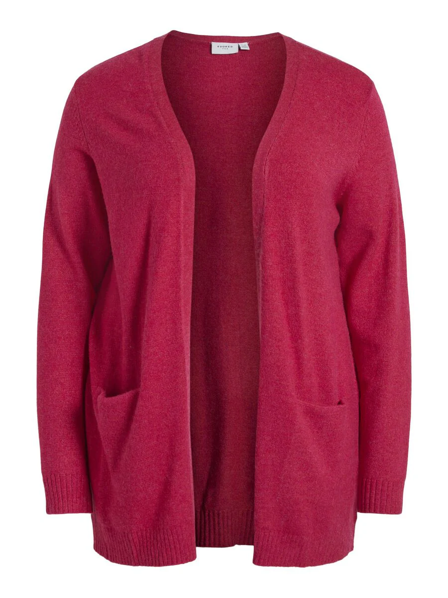 VIRIL OPEN KNIT CARDIGAN (CERISE/DARK MELANGE) - Image 6