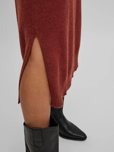 Viril Roll Neck Midi Dress (Fired Brick) - Image 6