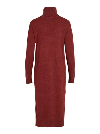 Viril Roll Neck Midi Dress (Fired Brick) - Image 8
