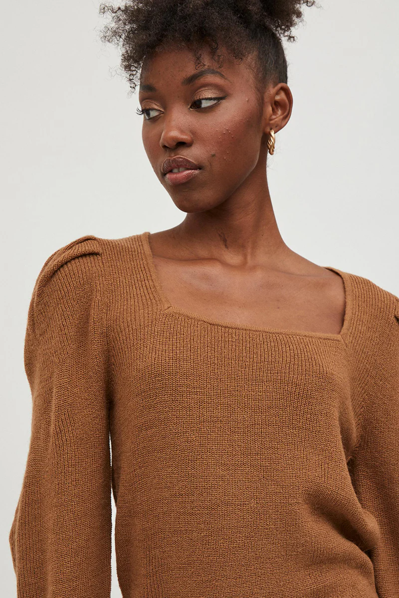 Visee Square Neck Top (Toasted Coconut) - Image 2