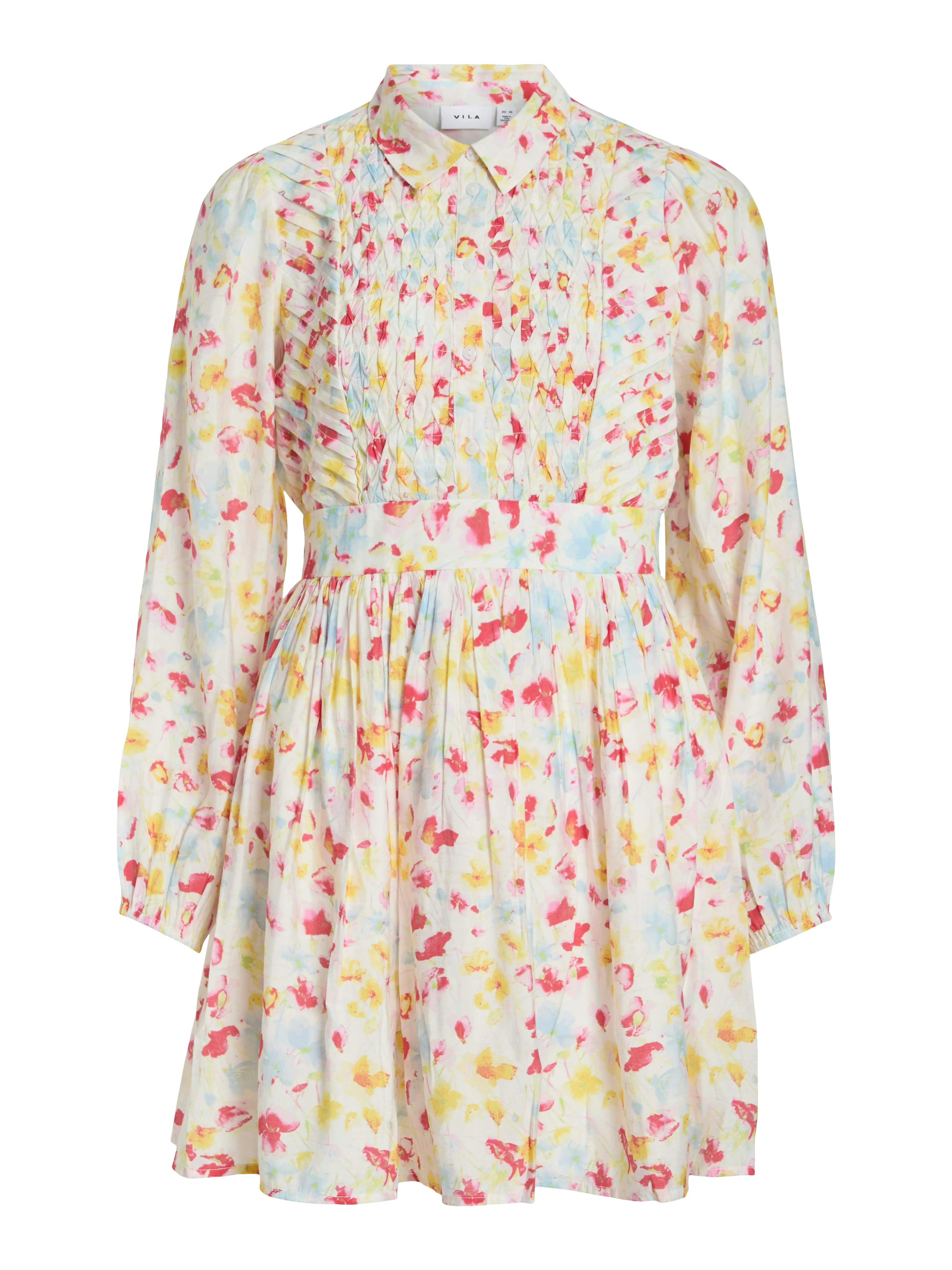 Vivian Long Sleeve Mini Dress (Snow White/Multi) - Image 2