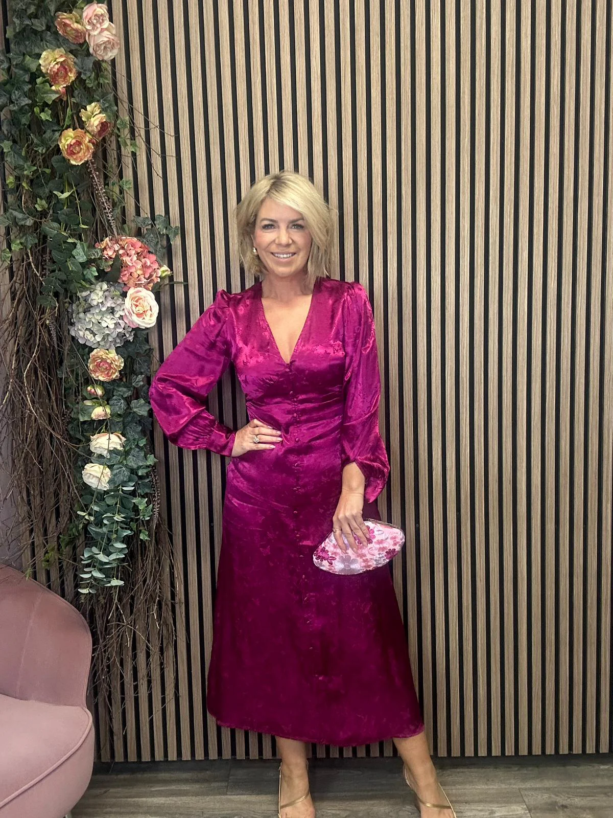 Wendy Midi Dress (Violin Cerise) - Image 2