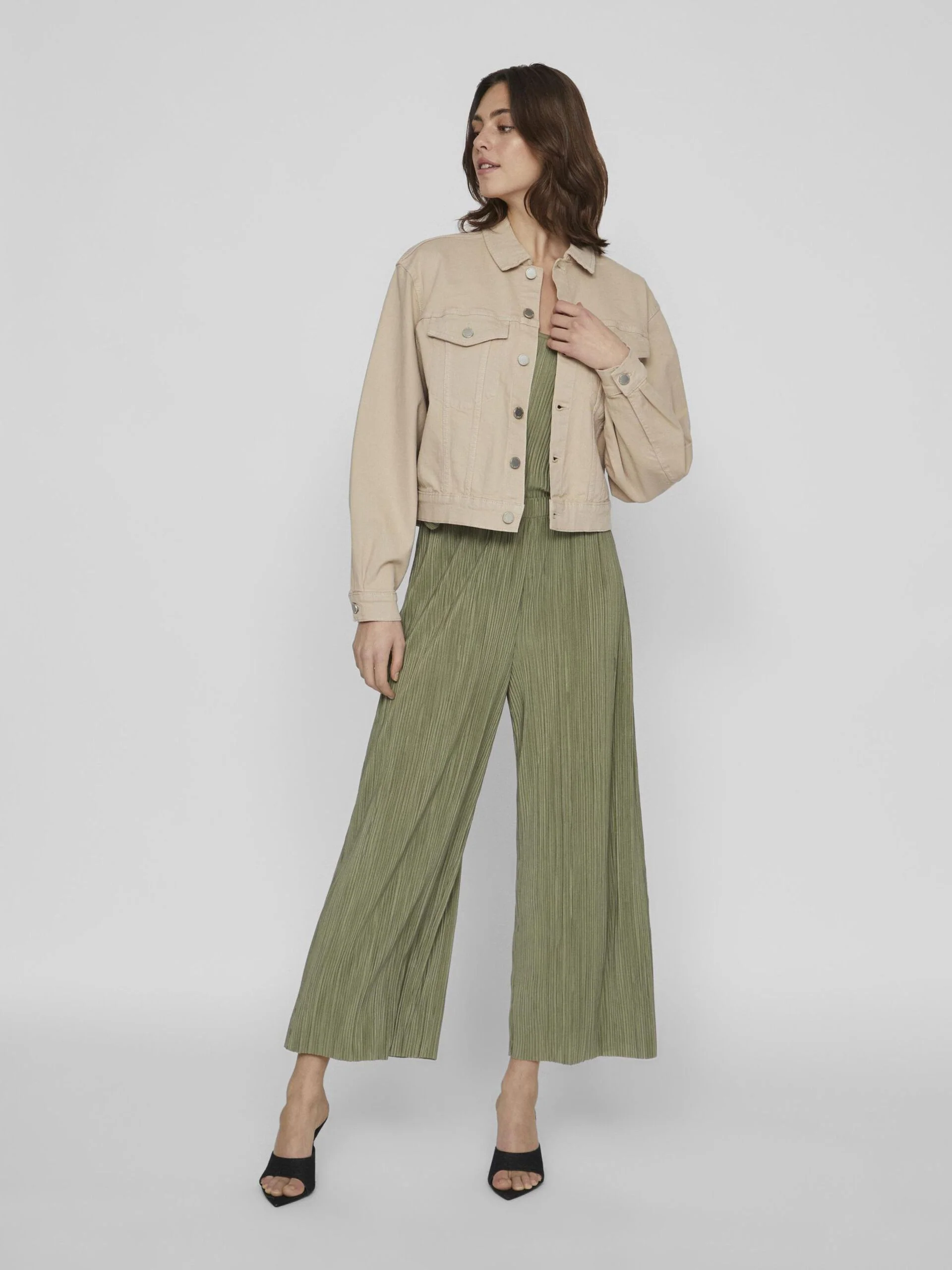 WEYLIE DENIM JACKET (FEATHER GREY/BEIGE) - Image 4