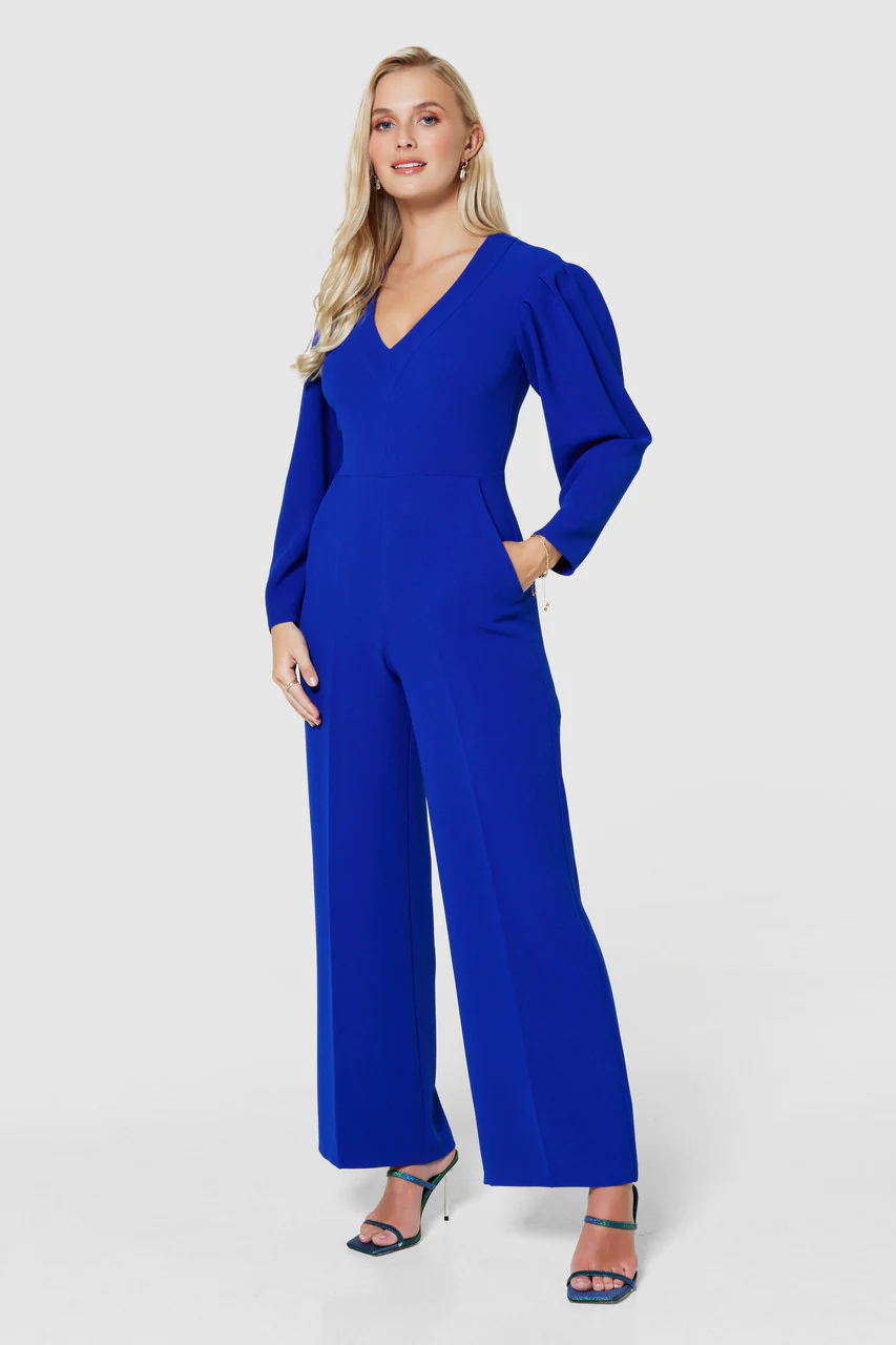 Wendy Wide Leg Jumpsuit (Blue) - Image 5