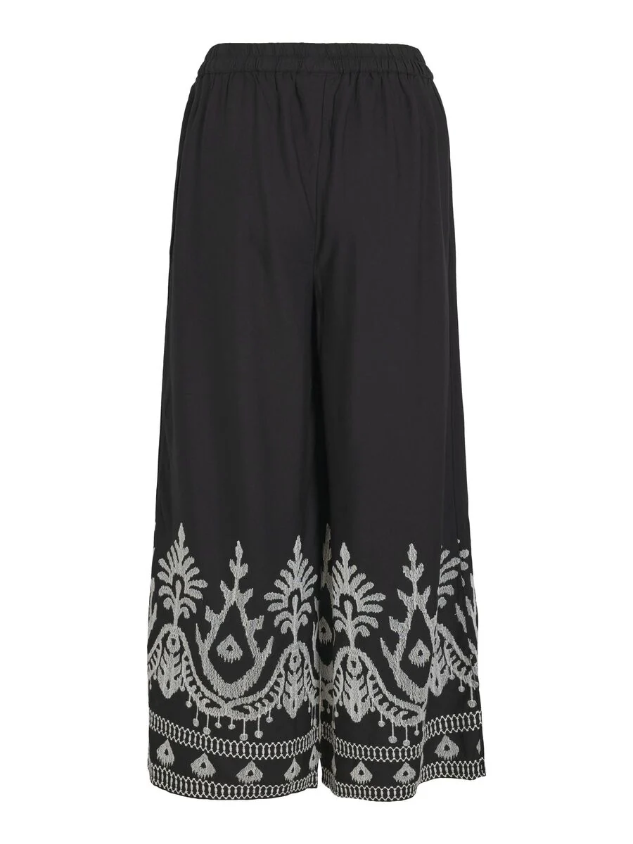 Winnie Embroidered Cropped Trousers (Black) - Image 7