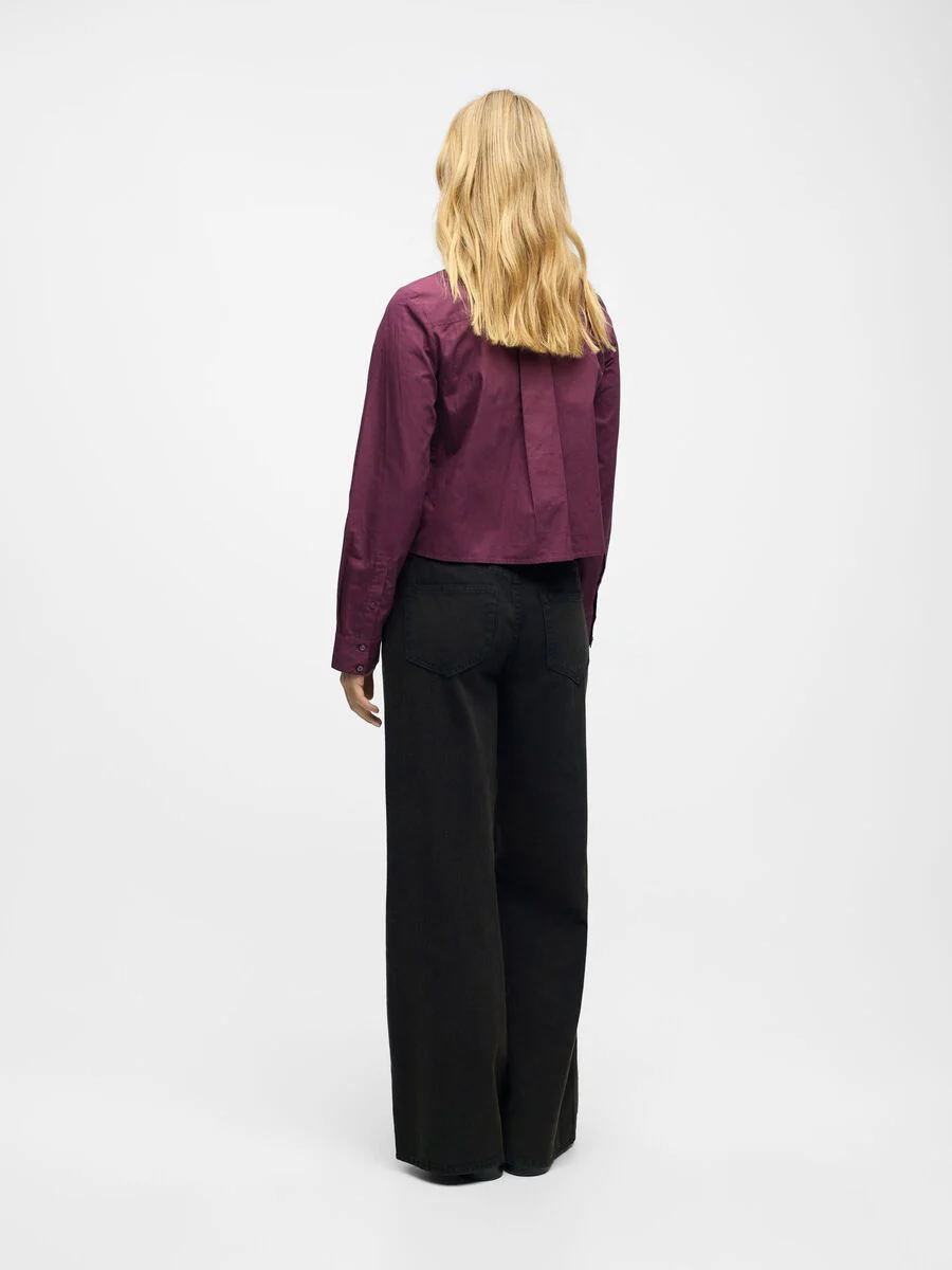 Zane Bow Shirt (Mauve Wine/Black) - Image 4