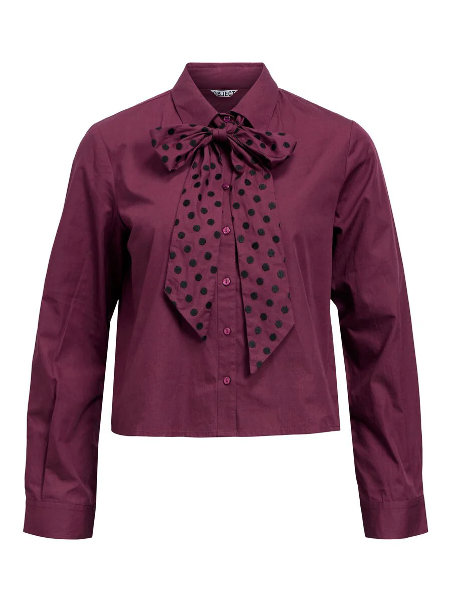 Zane Bow Shirt (Mauve Wine/Black) - Image 5