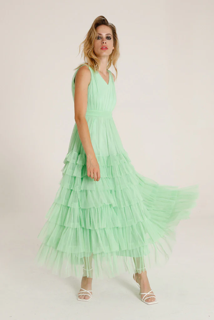 Zartege Midi Dress (Green Water)