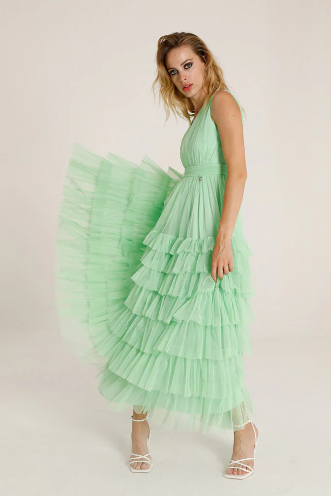 Zartege Midi Dress (Green Water) - Image 4