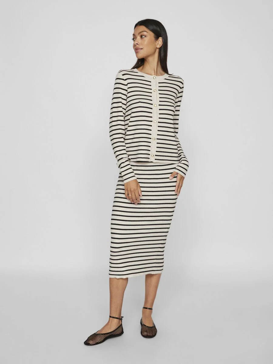 Zicha Striped Knit Cardigan (Birch/Black) - Image 2