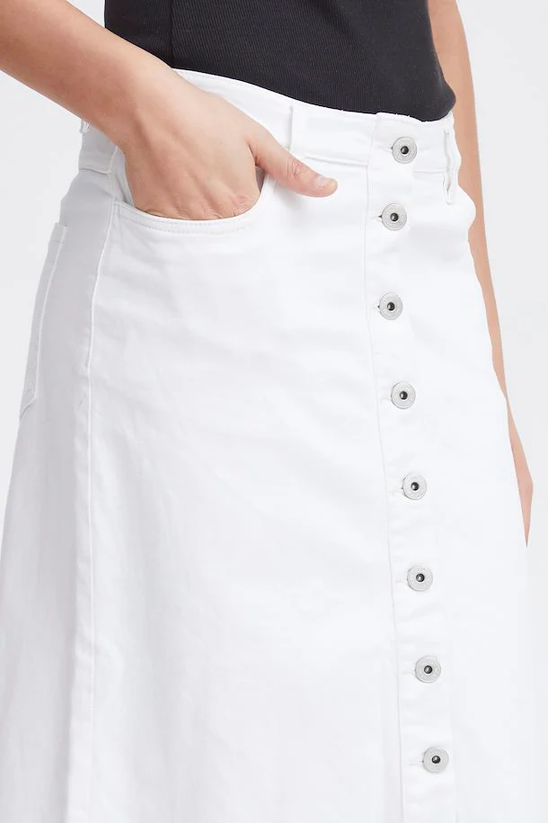 Ziggi Midi Denim Skirt (White) - Image 5