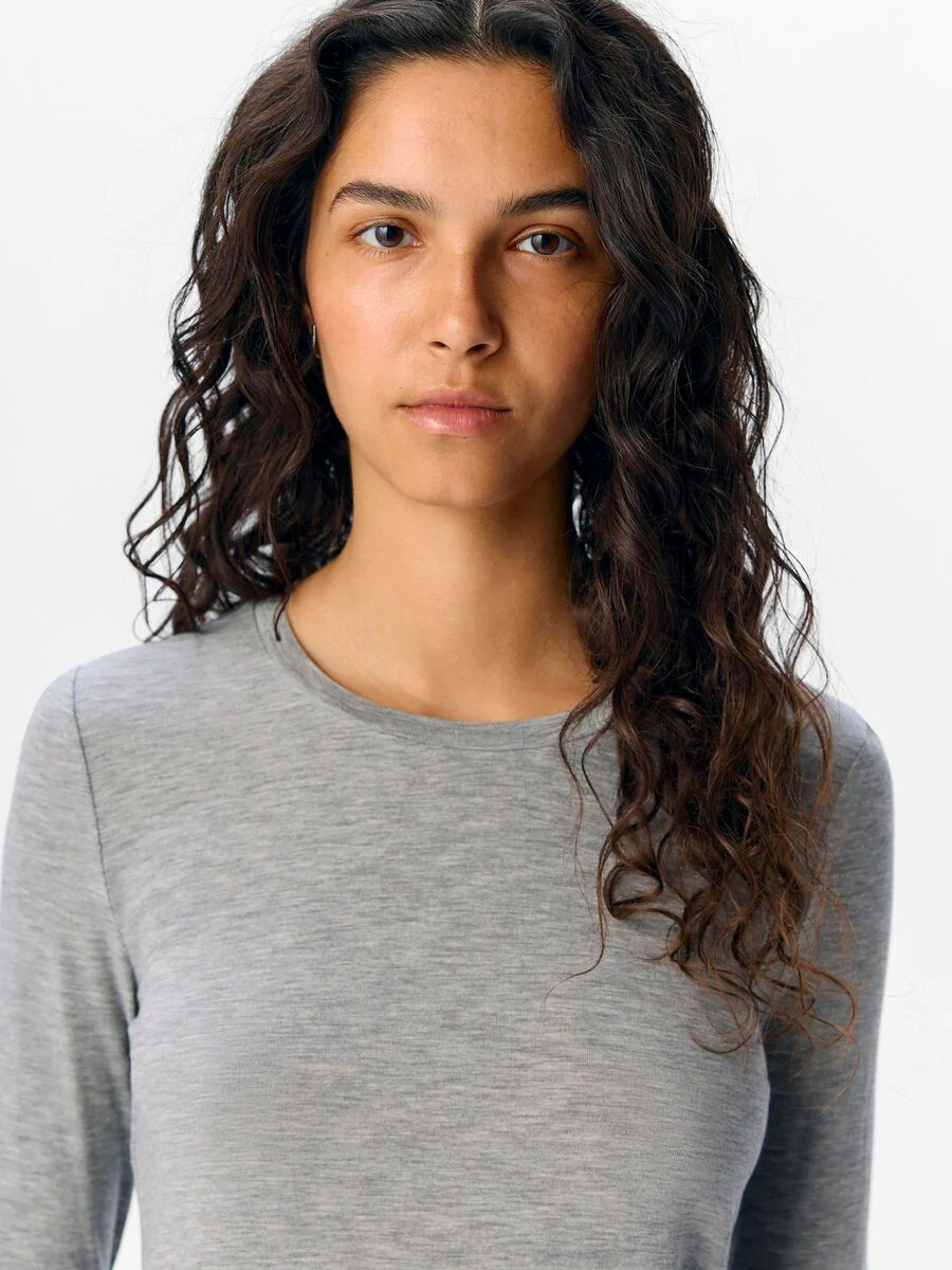 Zoe Long Sleeve Top (Medium Grey) - Image 2