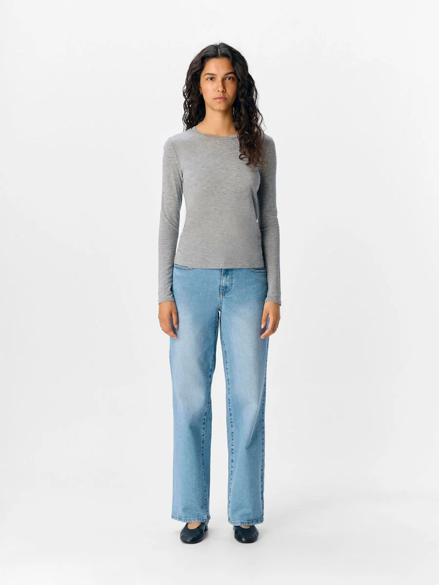 Zoe Long Sleeve Top (Medium Grey) - Image 3